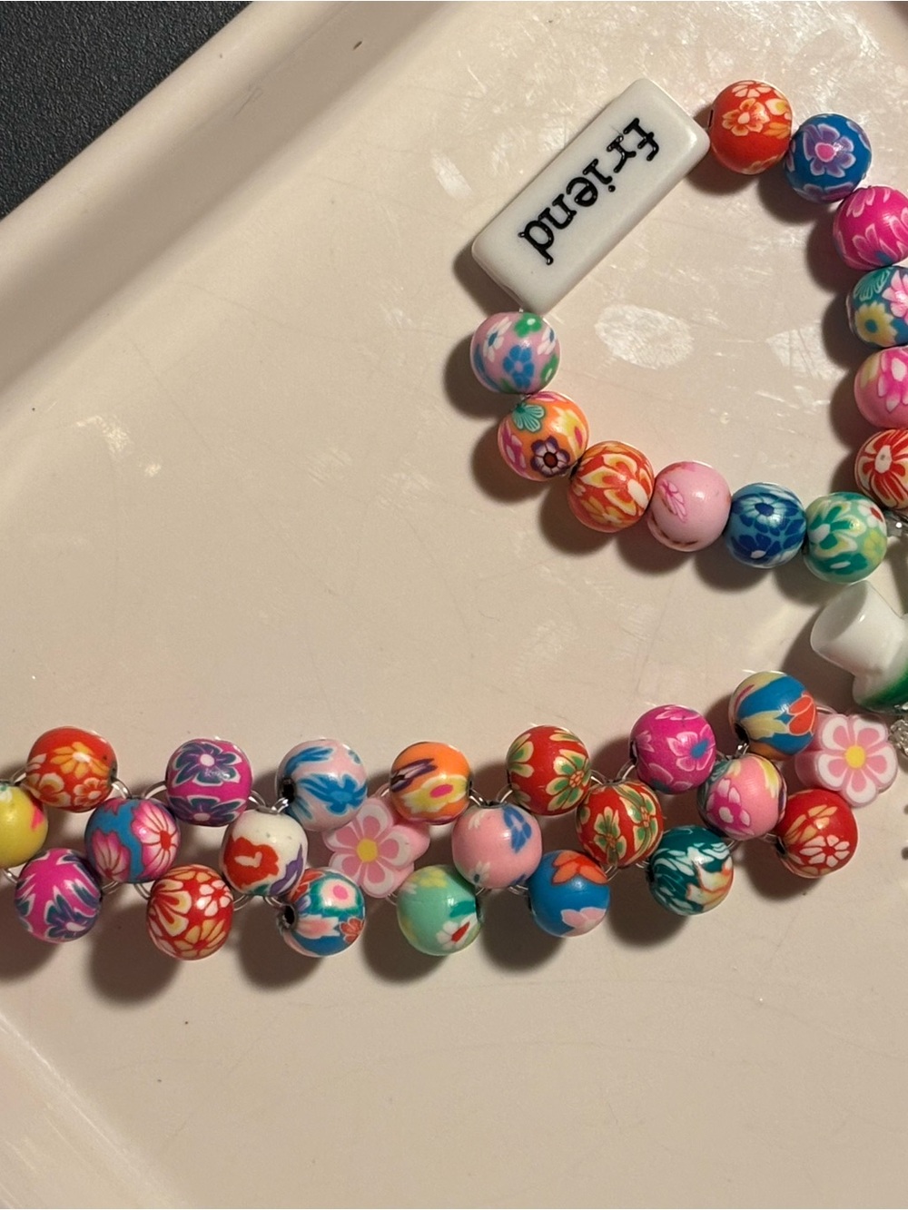 Multicolor Floral Bead Keychain